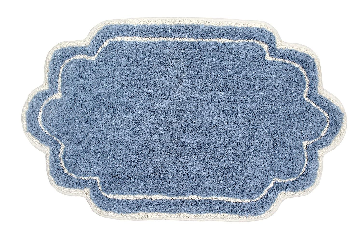 Home Weavers Inc Home Weavers Allure Collection Absorbent Cotton, Machine Washable and Dry Bath Rugs Blue 21"x34"