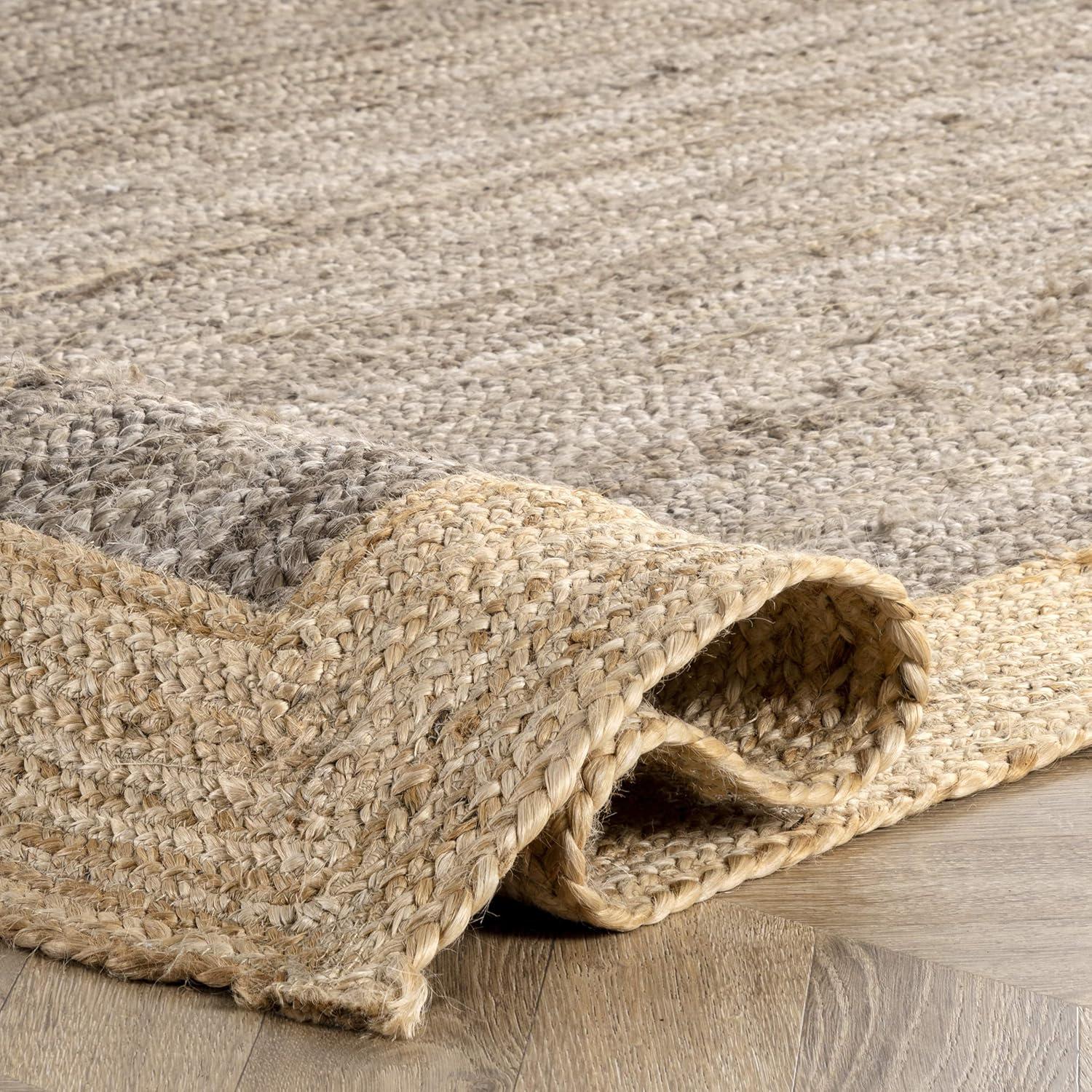 Handwoven Eleonora Gray Jute 2'6" x 6' Reversible Runner Rug