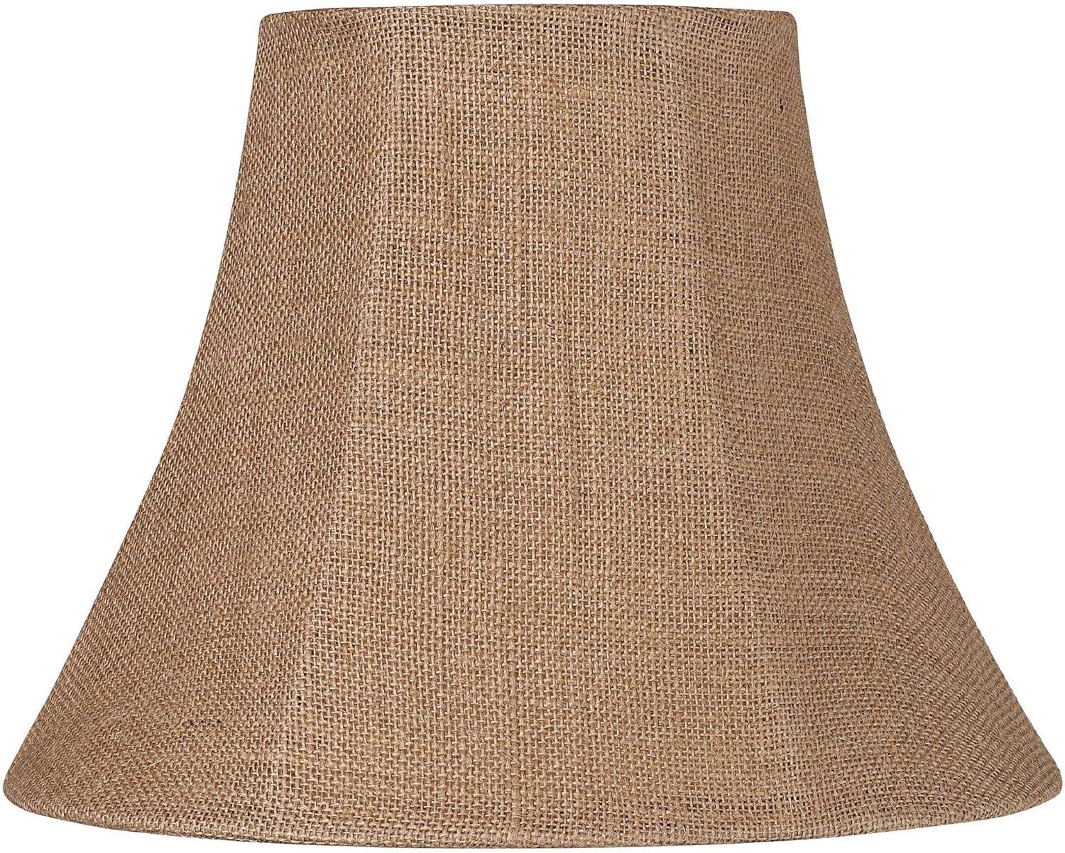 Natural Burlap Bell Lamp Shade with Spider Fitter