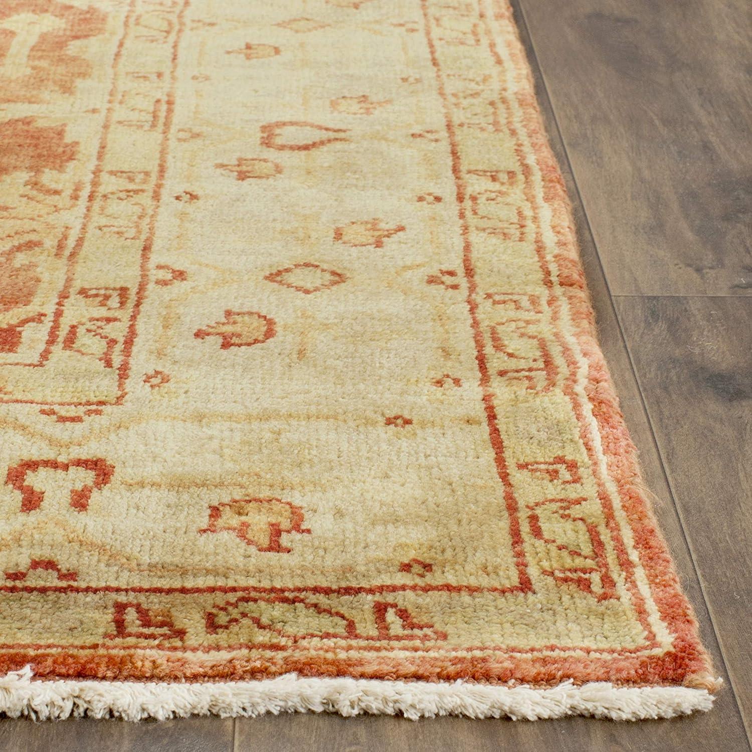 Elegant Ivory Hand-Knotted Wool Area Rug 9' x 12'