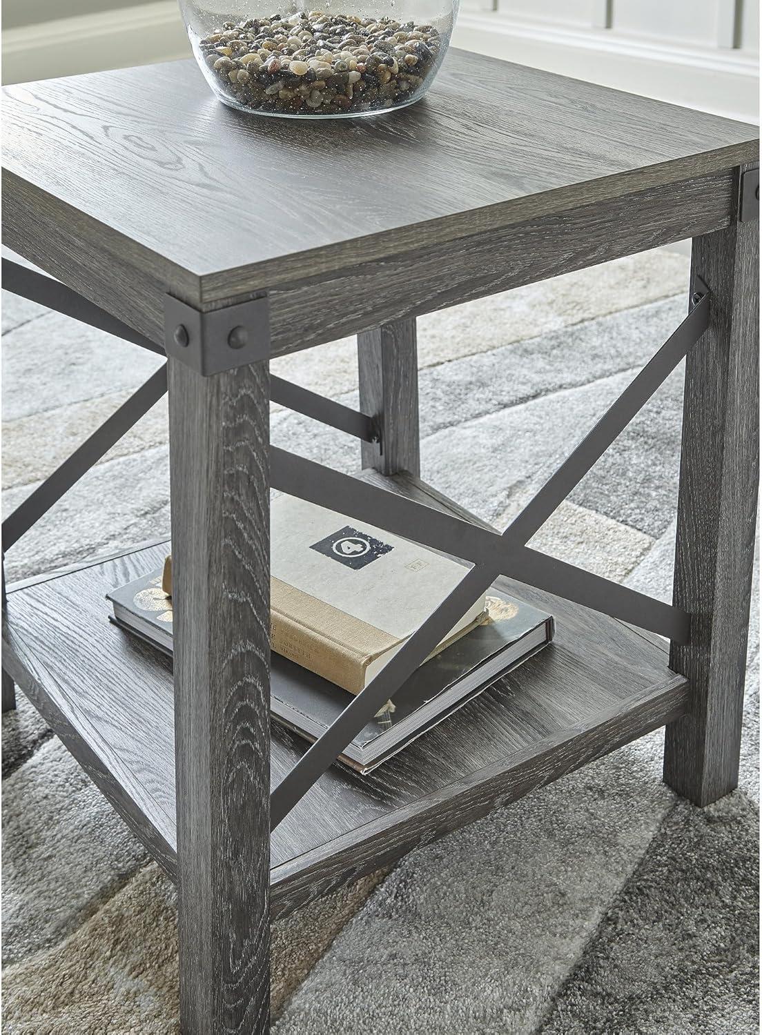 Signature Design by Ashley Casual Freedan End Table, Grayish Brown