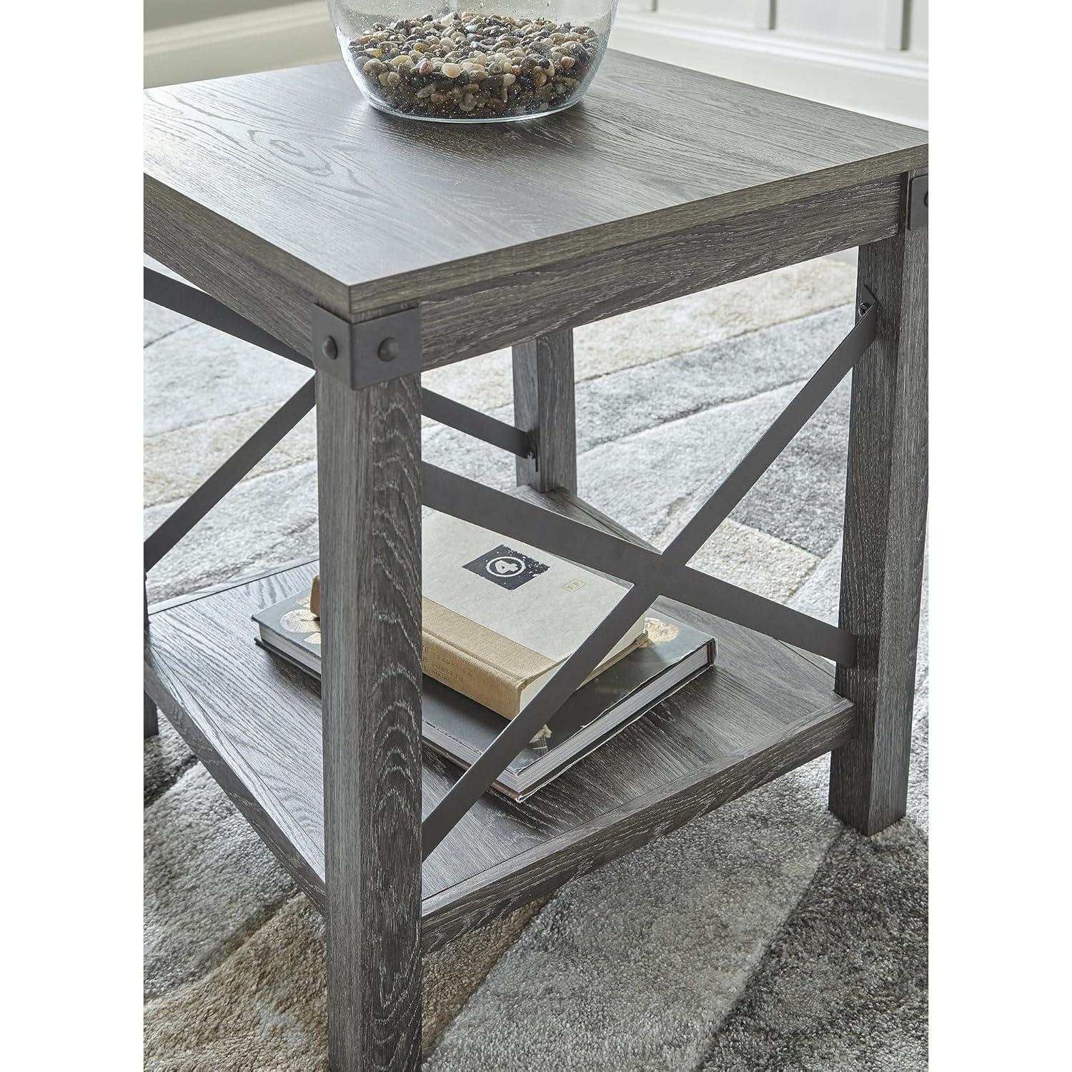 Signature Design by Ashley Casual Freedan End Table, Grayish Brown
