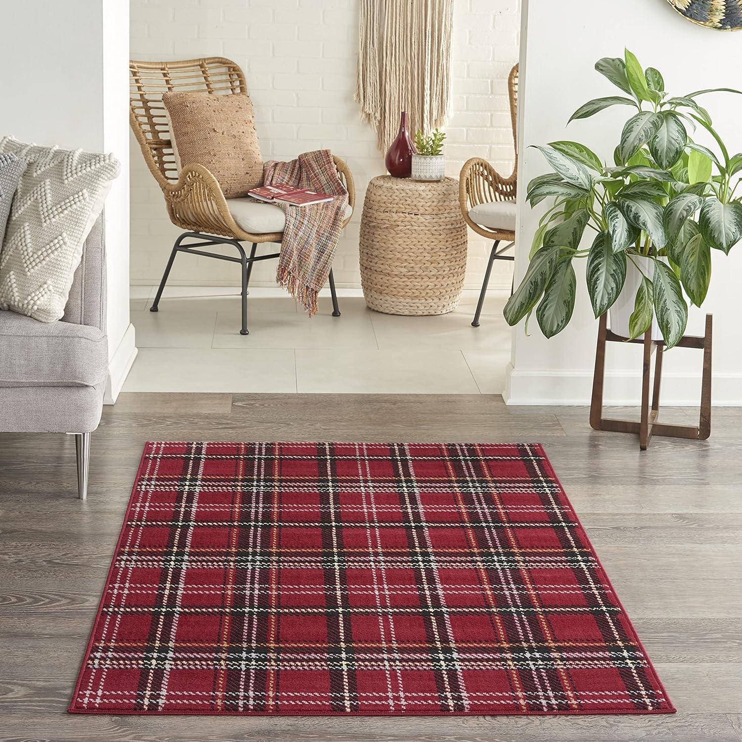 Nourison Grafix 7' x 10' Red Farmhouse & Country Indoor Rug