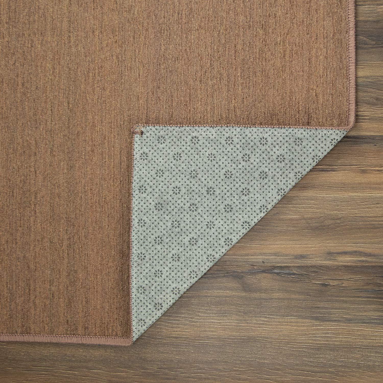 Espresso Easy-Care Flat Woven Washable Runner Rug 2.5x7