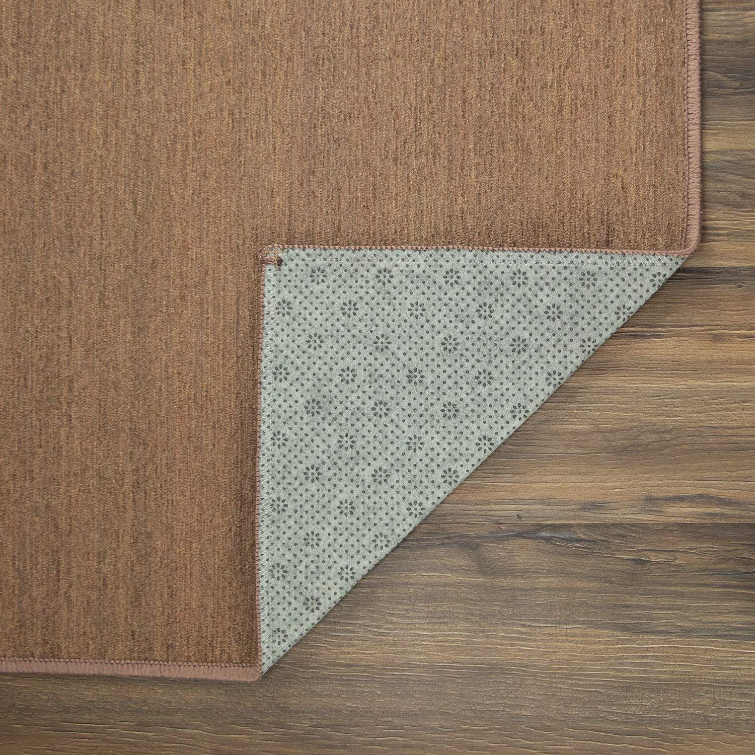 My Magic Carpet Solid Espresso Flatweave Washable Indoor / Outdoor Rug