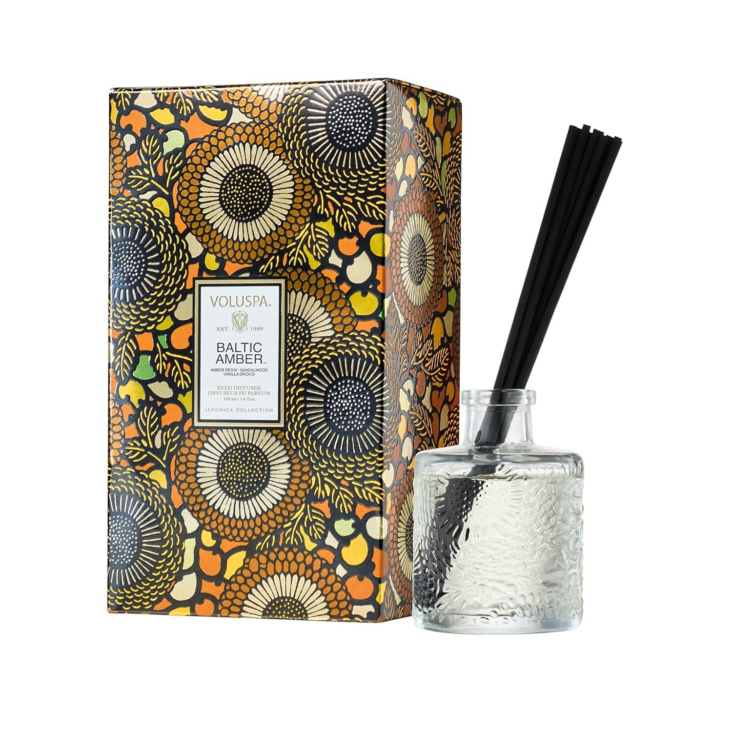 Voluspa Baltic Amber Home Ambience Reed Diffuser (3.4 fl oz / 100 ml)