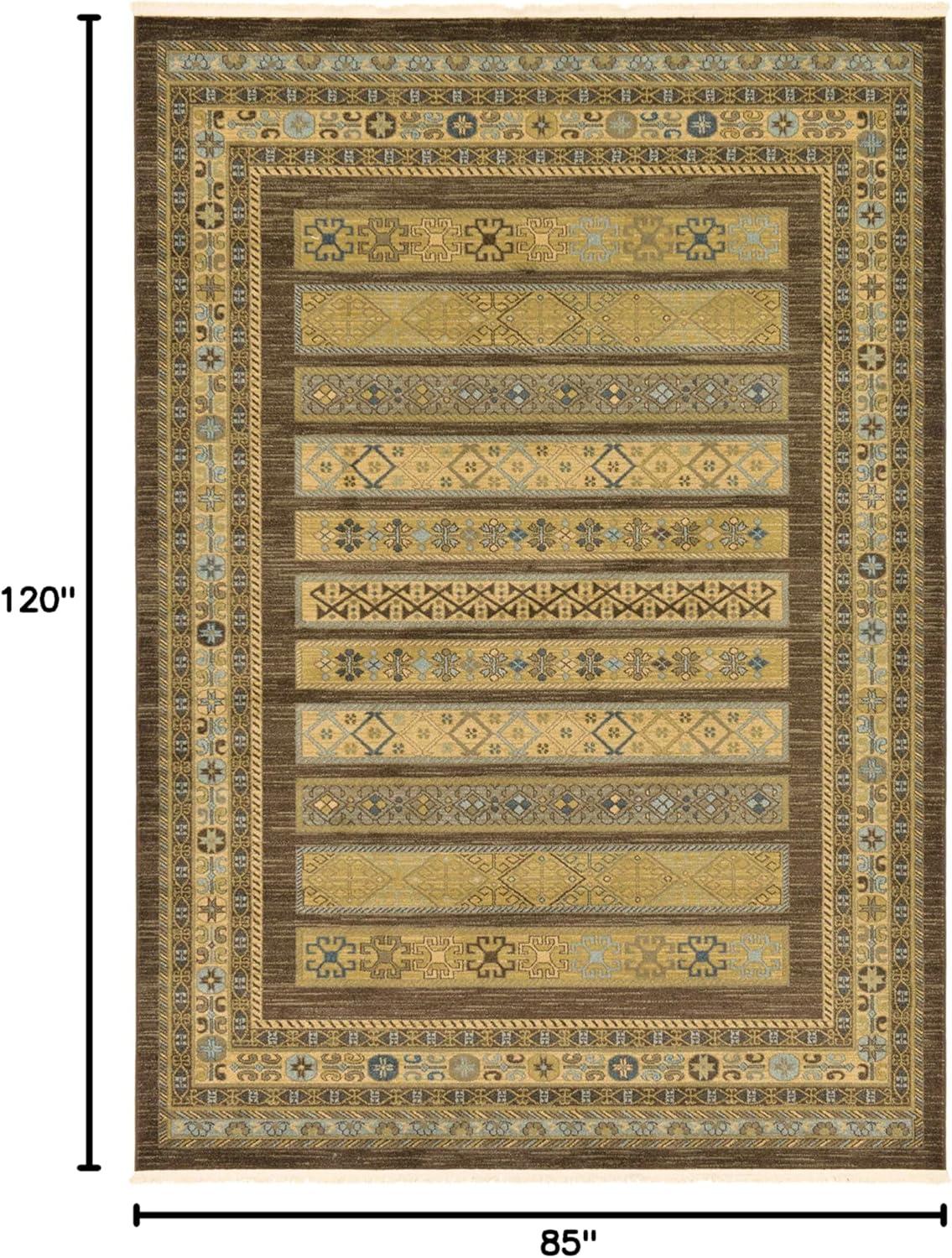 Unique Loom Fars Collection Area Rug - Pasadena (7' 1" x 10' Rectangle Brown/Light Blue)