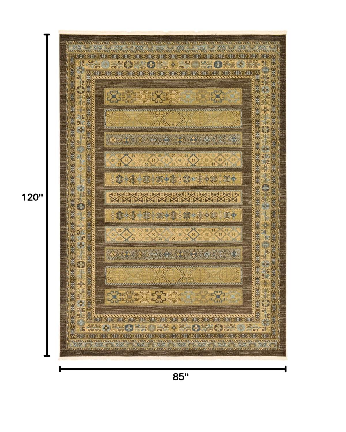 Unique Loom Fars Collection Area Rug - Pasadena (7' 1" x 10' Rectangle Brown/Light Blue)