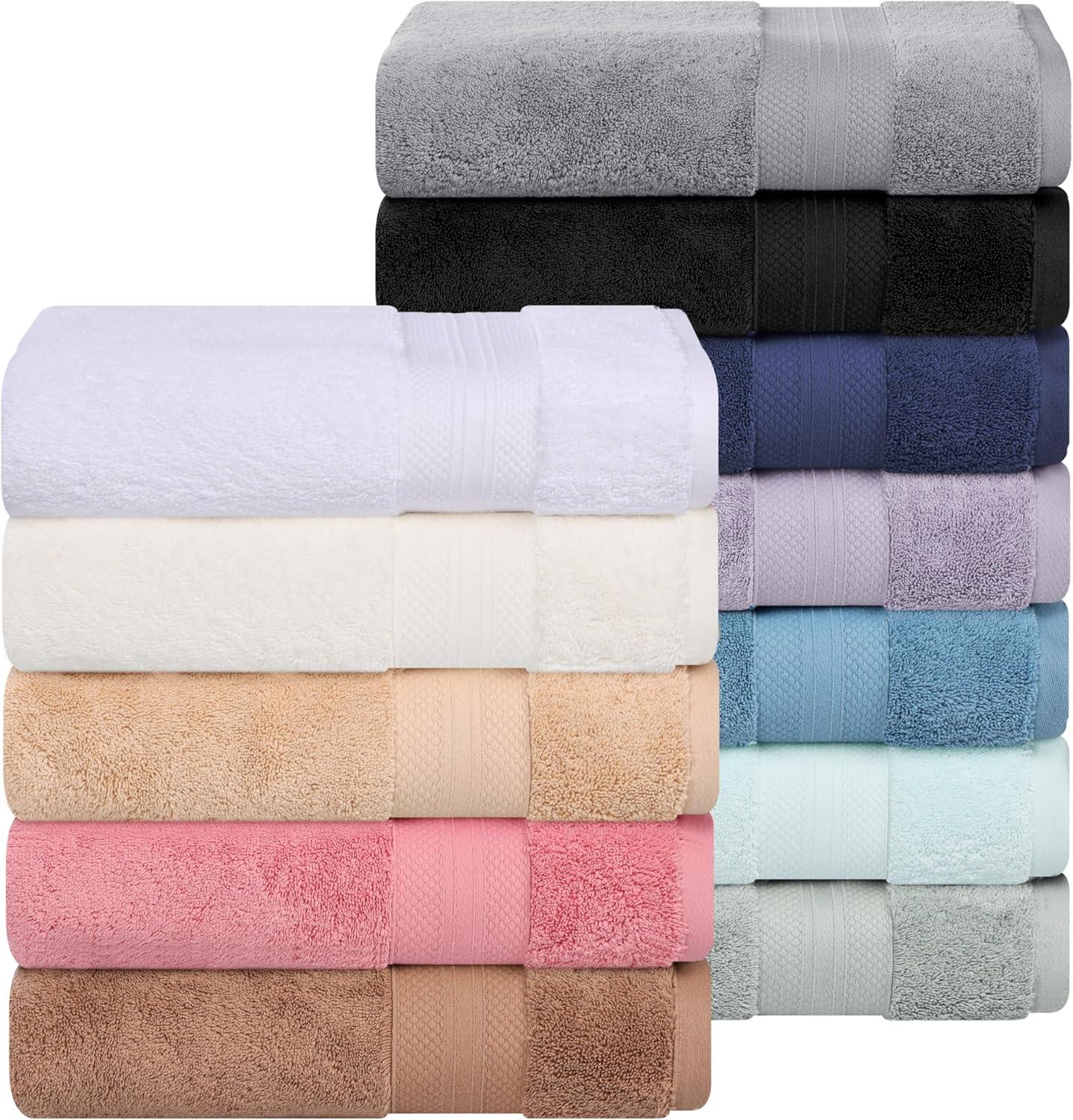 Superior Aria Turkish Cotton Solid Heavyweight 3-Piece Wisteria Towel Set