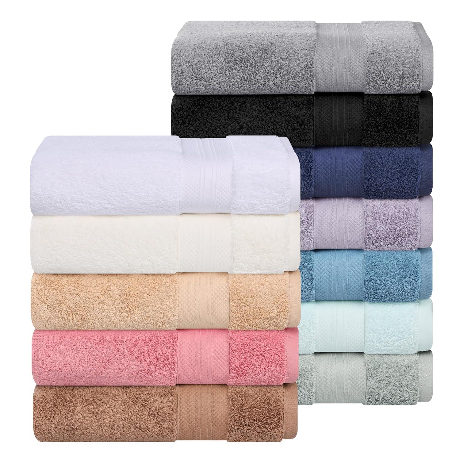 Superior Aria Turkish Cotton Solid Heavyweight 3-Piece Wisteria Towel Set