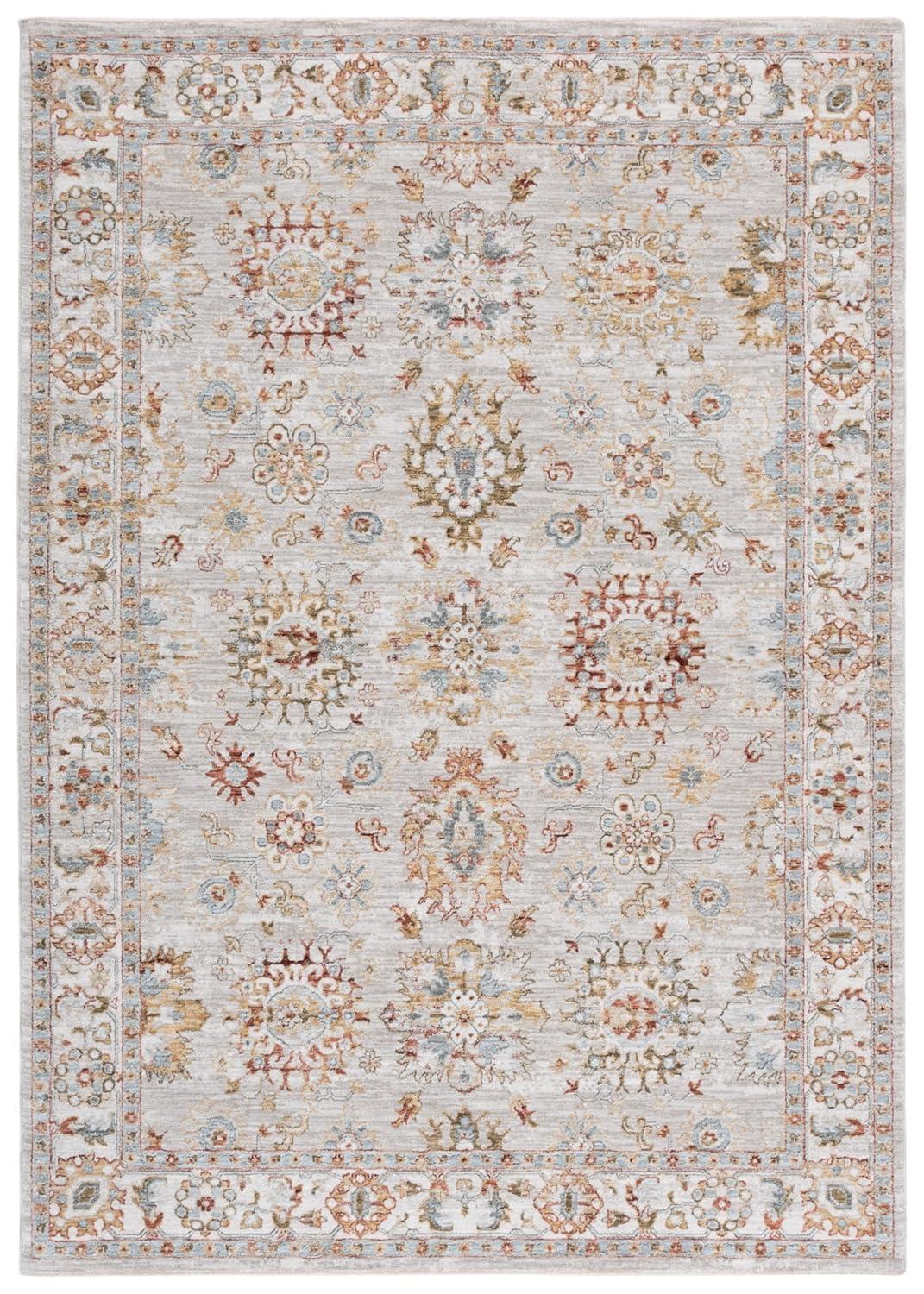 Hamilton HLT112 Power Loomed Area Rug - Gray/Rust - 5'3"x7'6" - Safavieh.