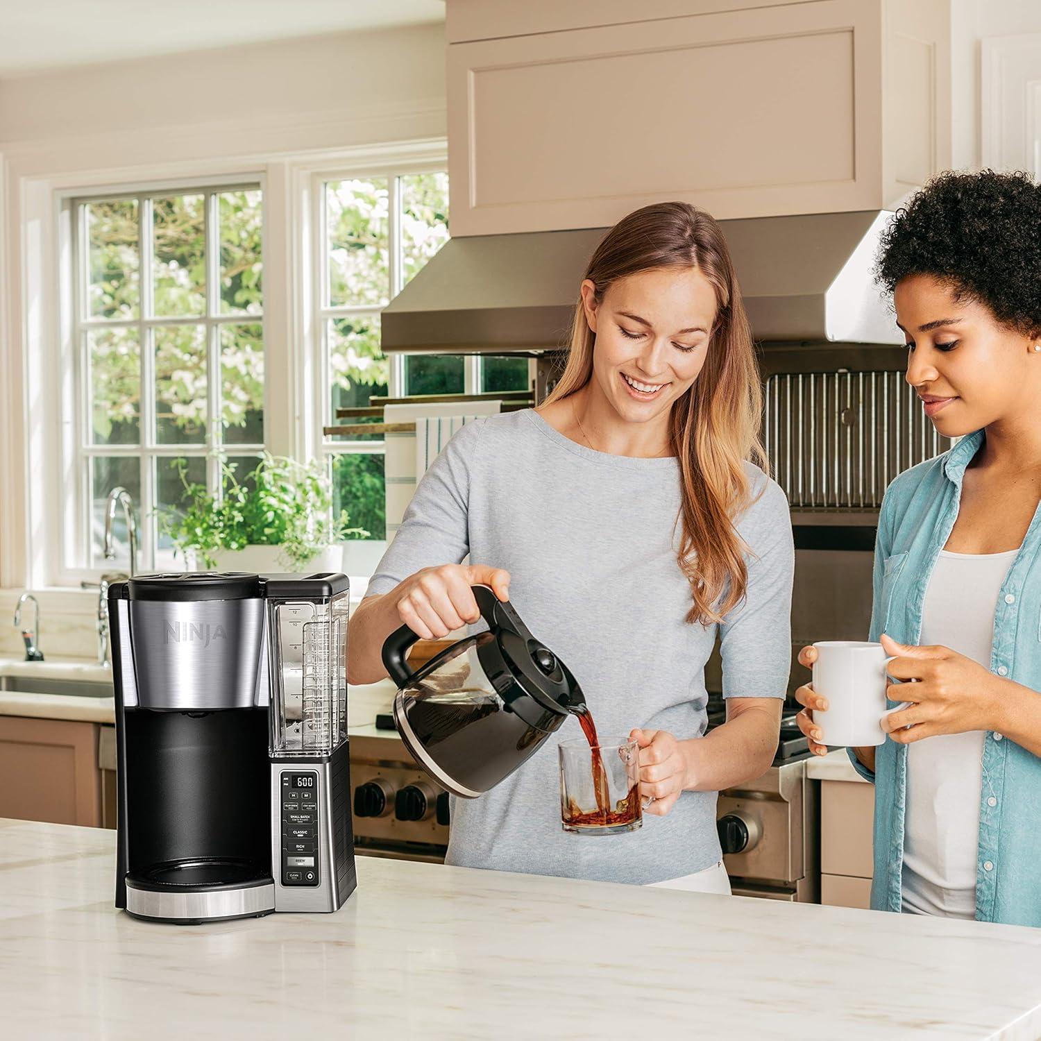 Ninja® 12-Cup Programmable Coffee Brewer, 2 Brew Styles, Adjustable Warm Plate, 60oz Water Reservoir, Delay Brew - Black/Stainless Steel