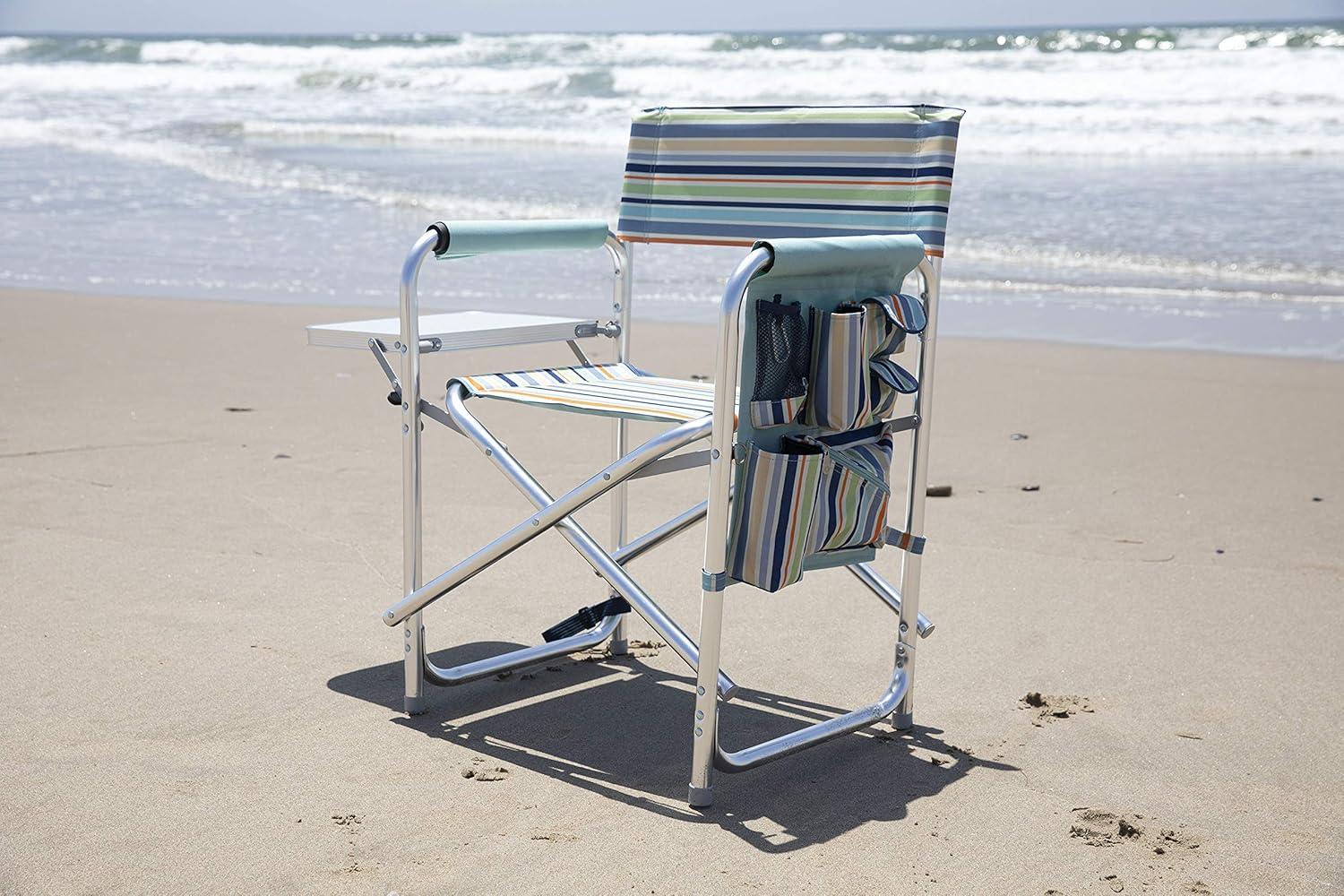 Picnic Time Sports Outdoor Portable Camp Chair with Side Table