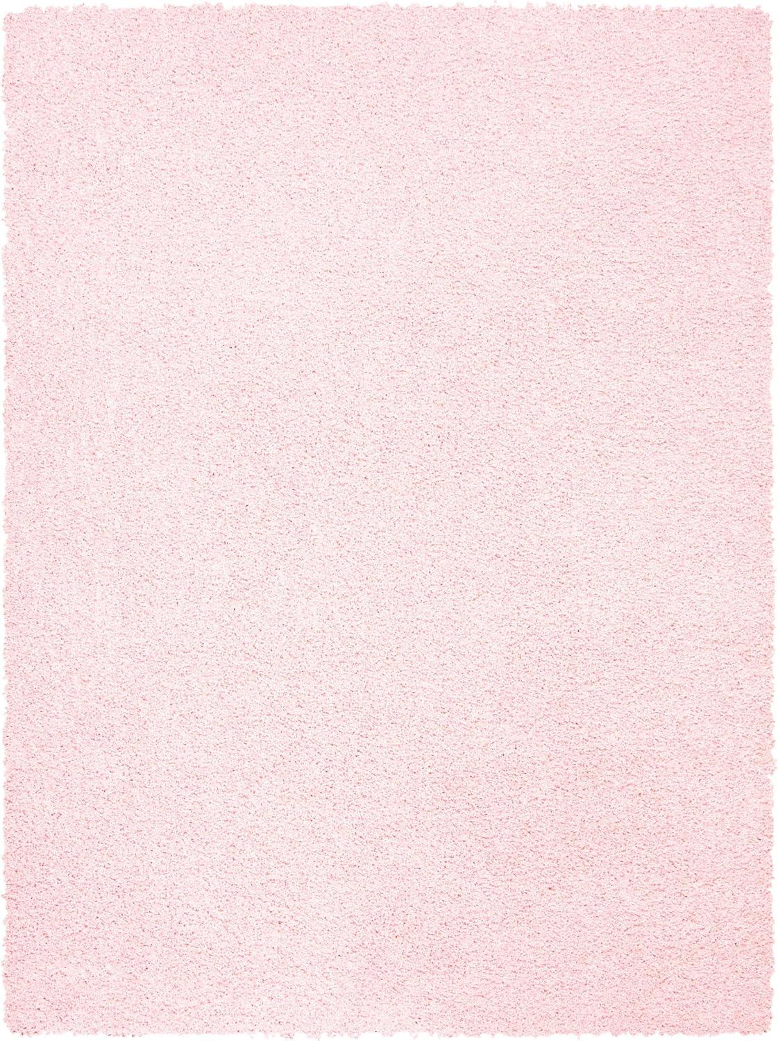 SAFAVIEH Primo Mason Solid Plush Shag Area Rug, Light Pink, 4' x 6'