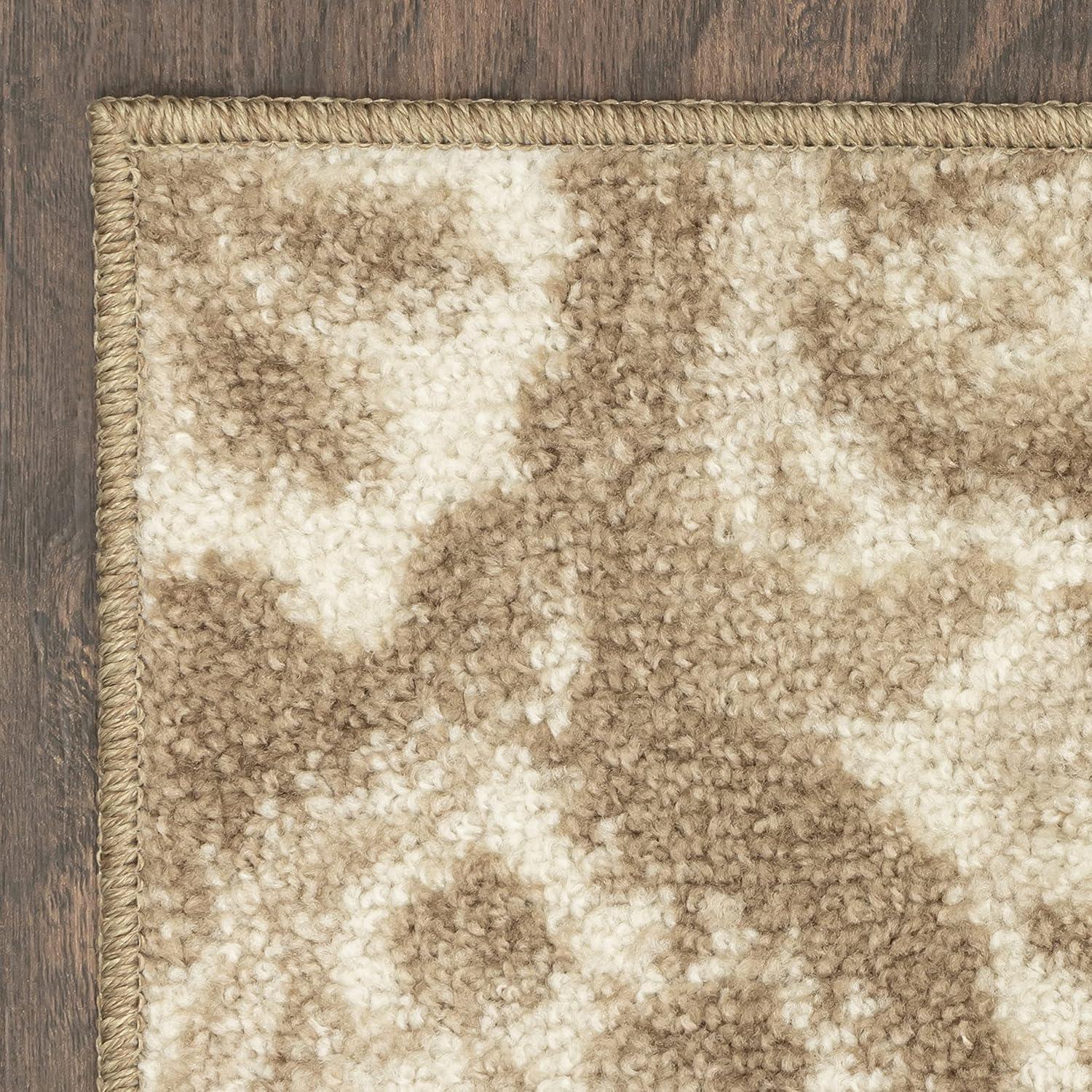 Neutral Medallion Tufted Washable Rectangular Rug