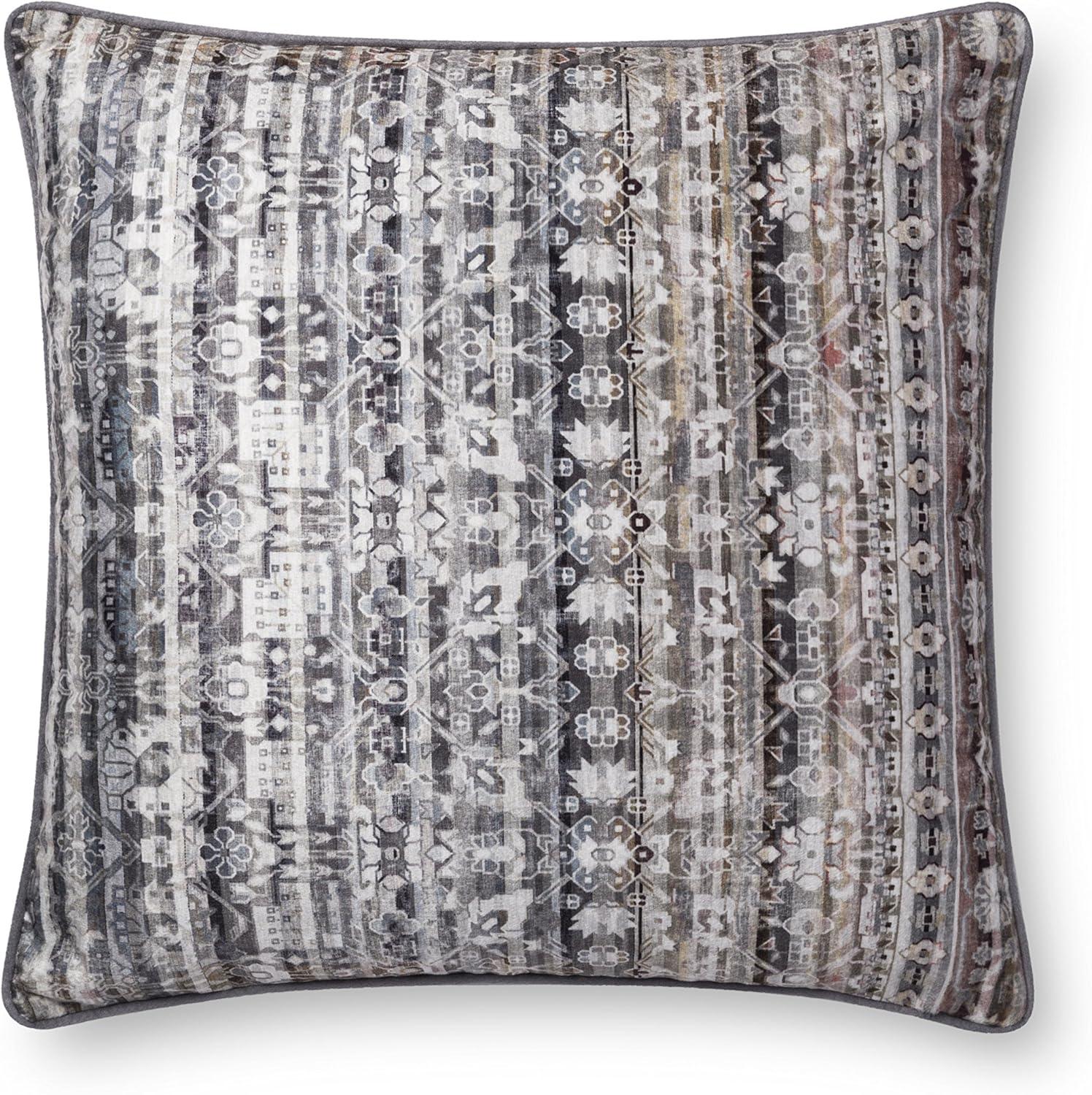 Grey Geometric Pattern 22" x 22" Pillow Cover