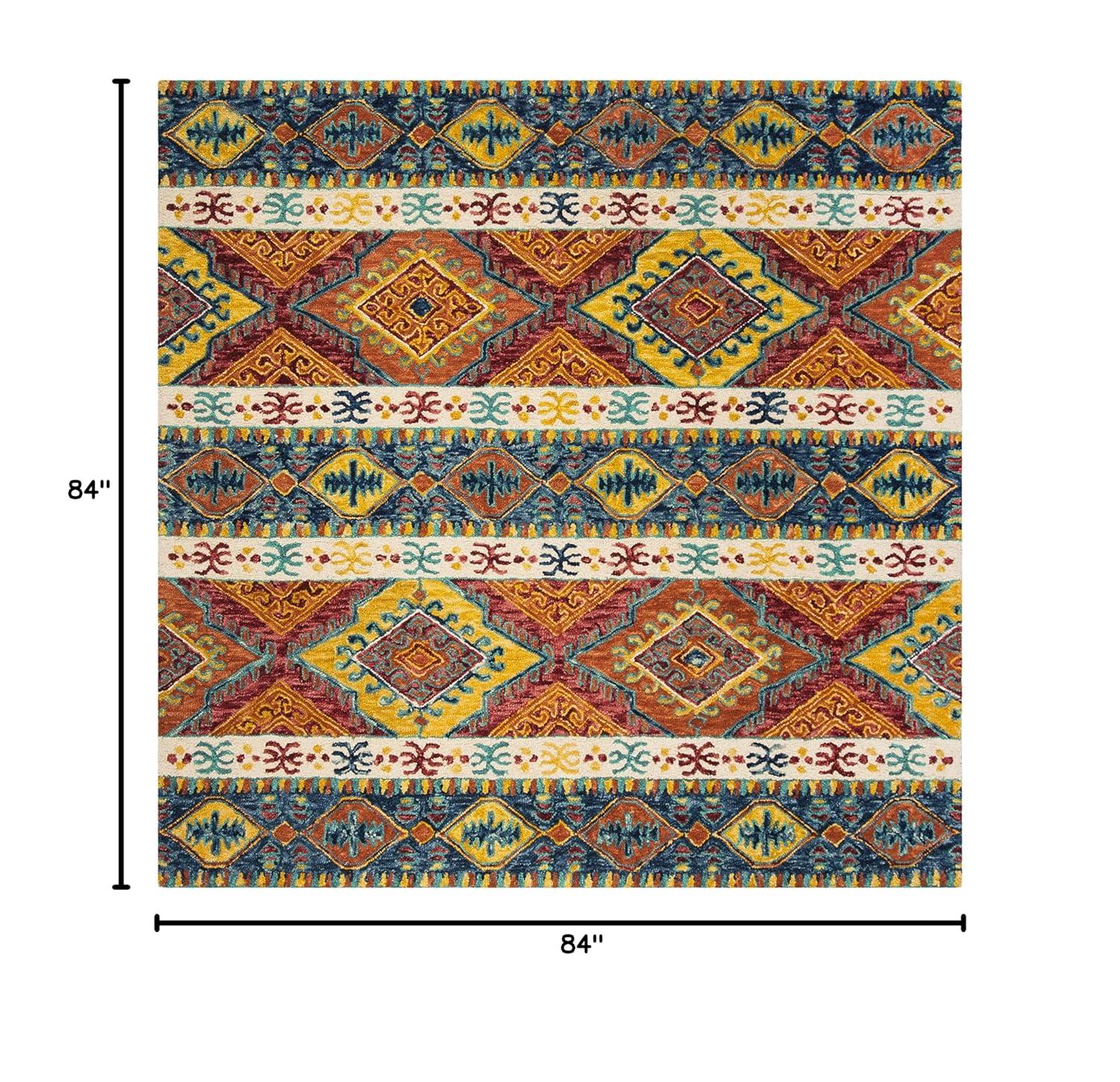 Aspen APN502 Hand Tufted Indoor Area Rug - Navy/Ivory - 7'x7' - Safavieh