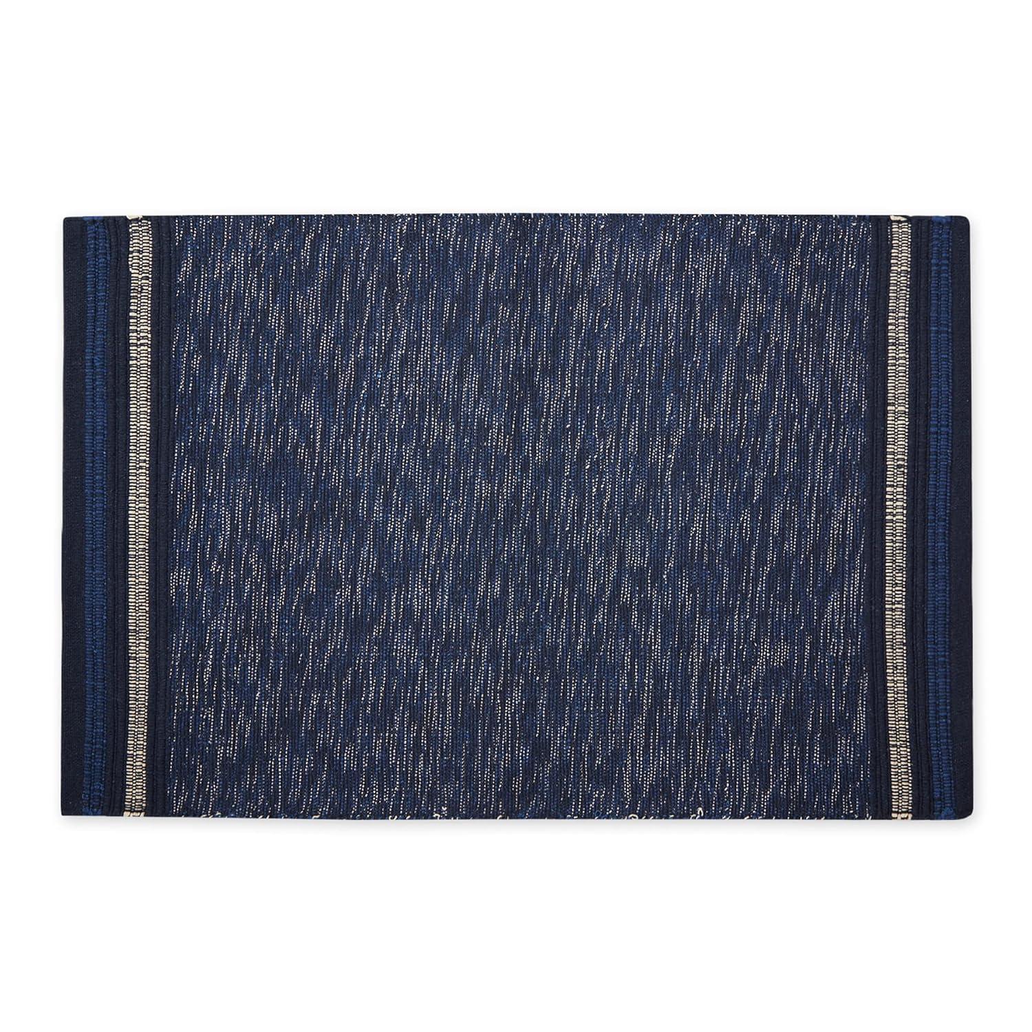 Design Imports Modern Edge Stripe - Nautical Blue - 2 X 3 Ft