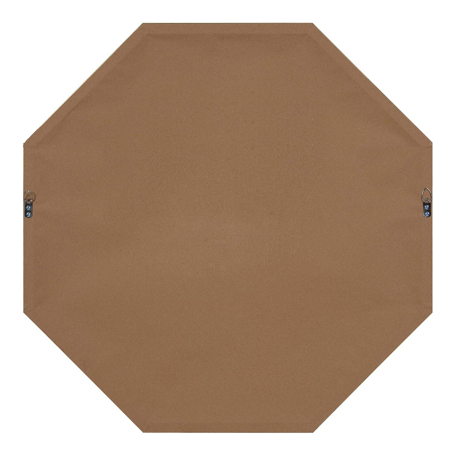 Kate & Laurel All Things Decor 28.7" x 28.7" Rhodes Octagon Wall Mirror Gold : Modern Style, No Assembly Required
