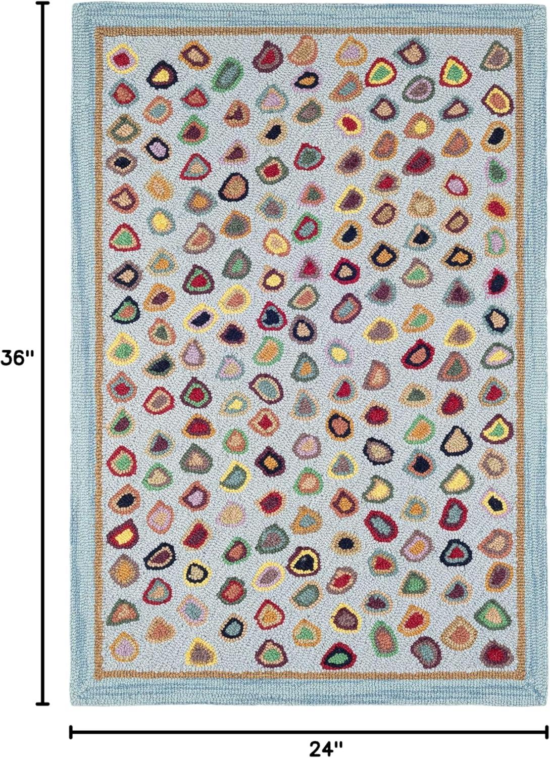 Cat'S Paw Blue Hand Micro Hooked Wool Rug
