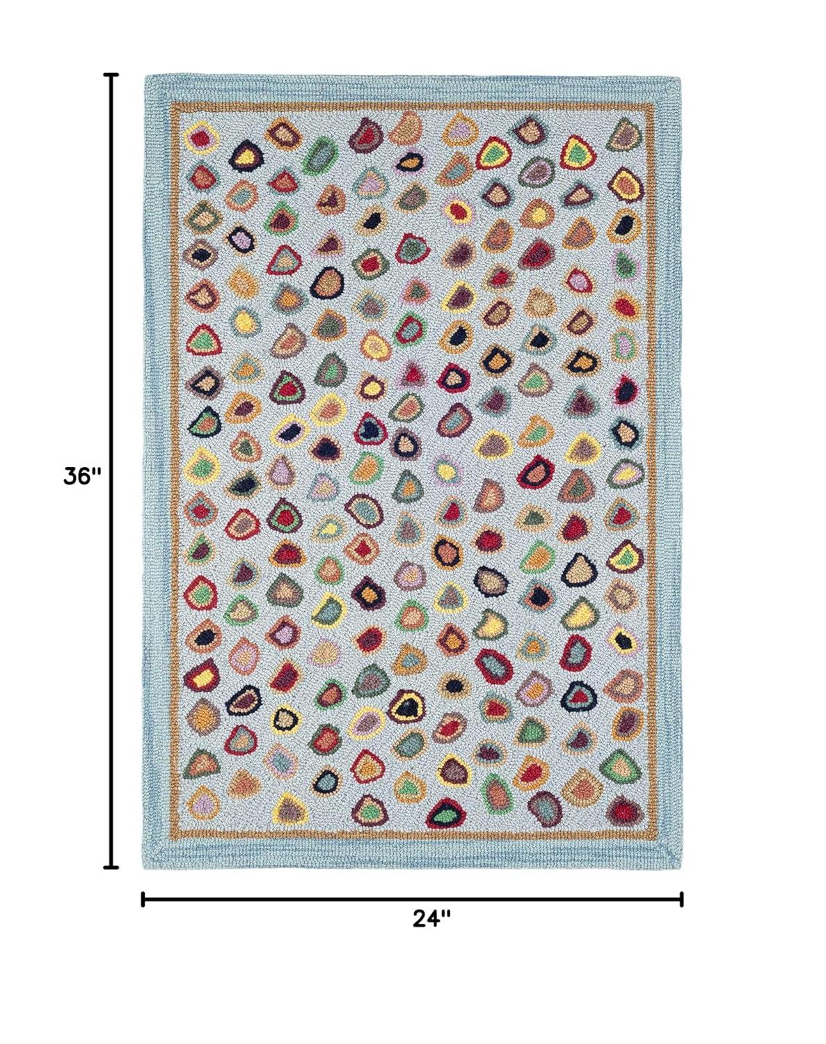 Cat'S Paw Blue Hand Micro Hooked Wool Rug
