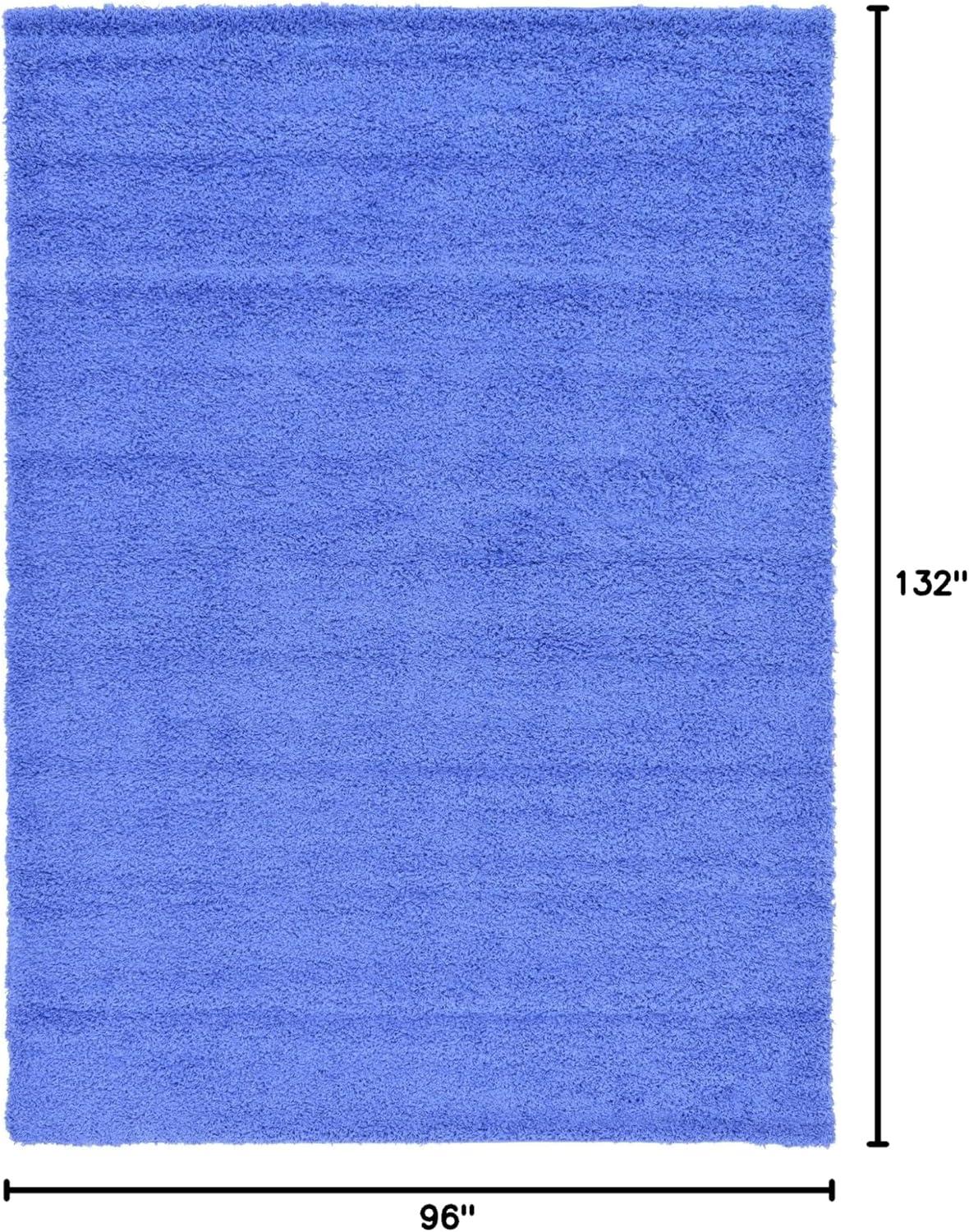 Unique Loom 8' 0 x 11' 0 Rectangle Solid Shag Periwinkle Blue Area Rug