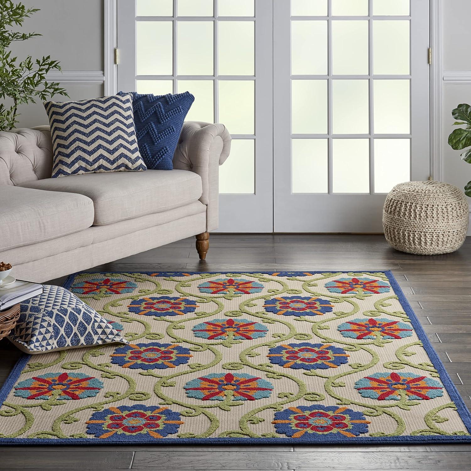 Nourison Aloha Contemporary Floral Outdoor Area Rug