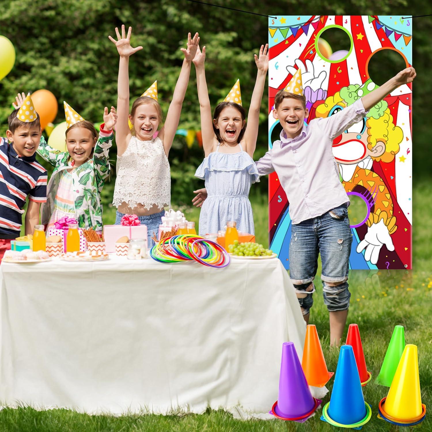 Joyfy 31 Pcs Carnival Game Set - Including Ring Toss Games, Bean Bags, and Cones for Kids Indoor Outdoor Play, Family Activities and Holiday Party