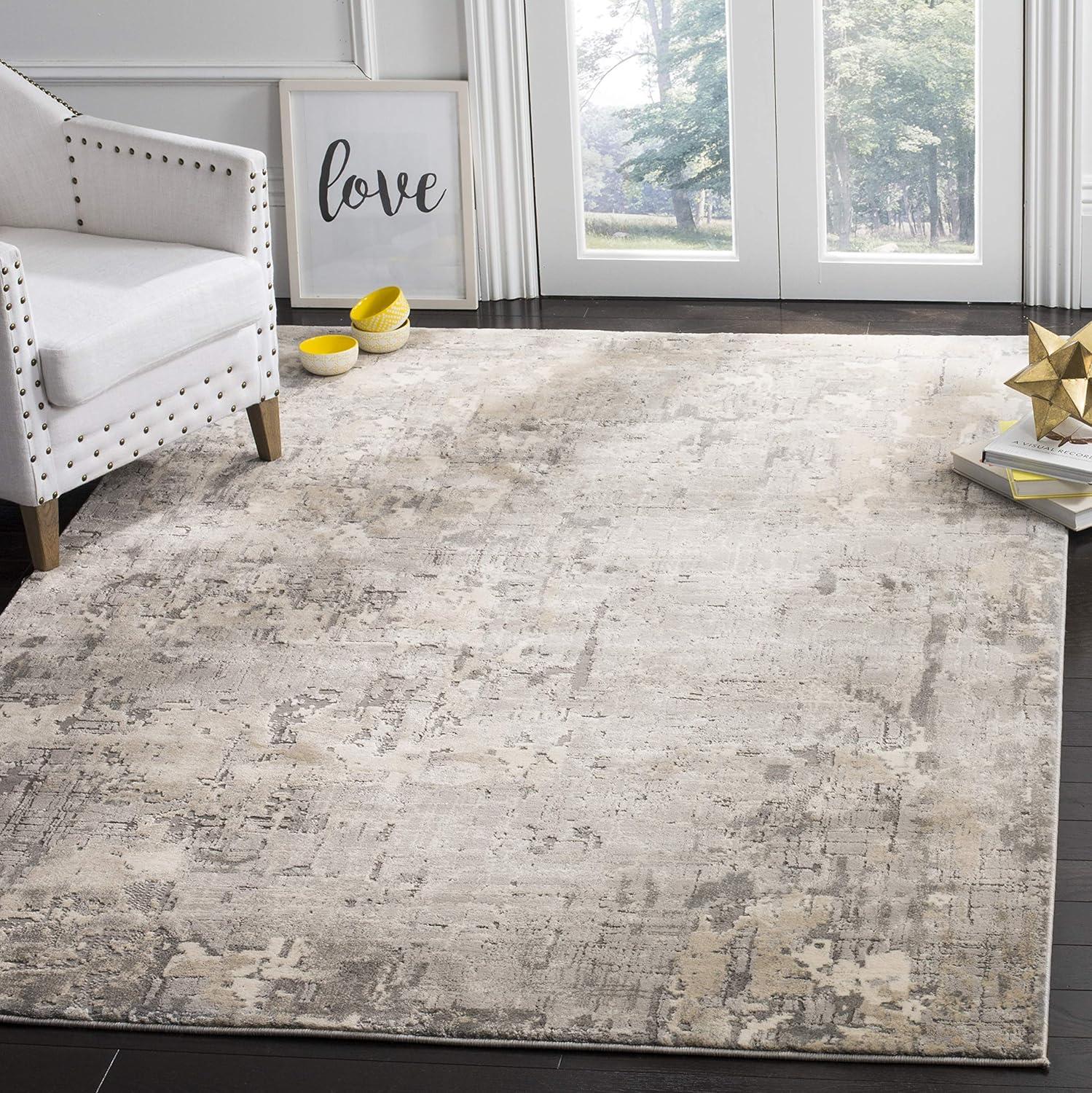 Meadow 100 MDW178 Power Loomed Indoor Area Rug - Grey - 4'x6' - Safavieh