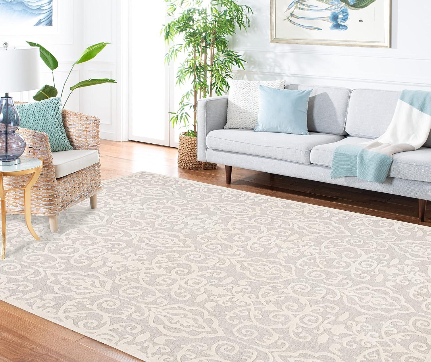 SAFAVIEH Martha Stewart Marais Geometric Damask Area Rug, Fledgling, 10' x 14'