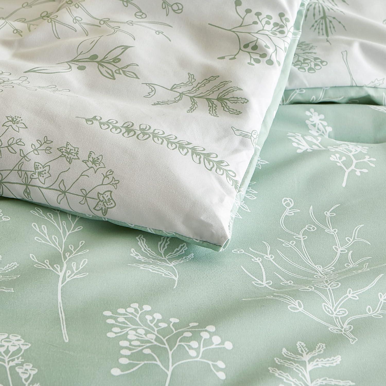 Sage Green Reversible Queen Down Alternative Comforter Set