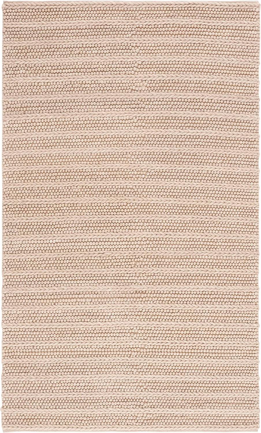 SAFAVIEH Madrid Miah Solid Plush Polyester Shag Area Rug, Blush, 4' x 6'