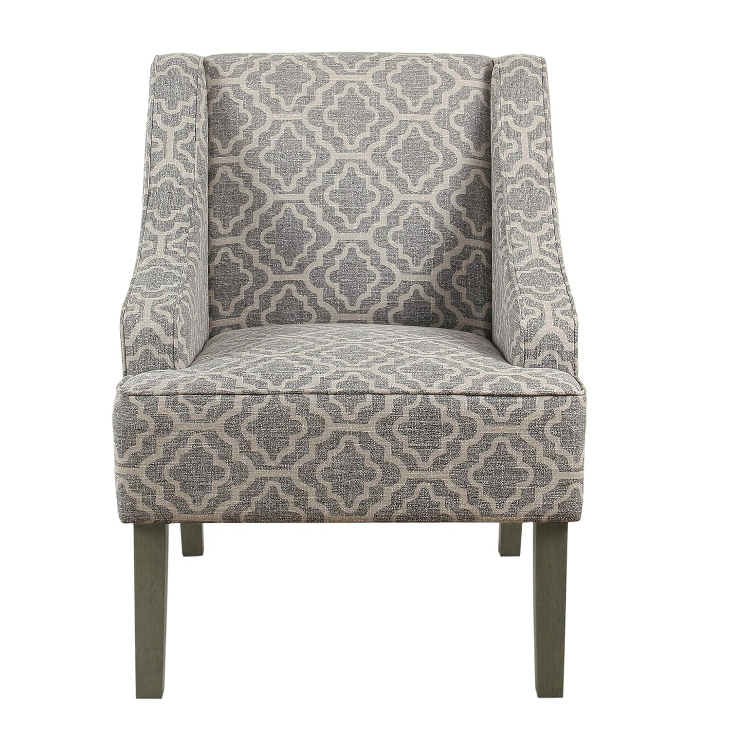 Classic Swoop Accent Armchair Brindle Gray- HomePop