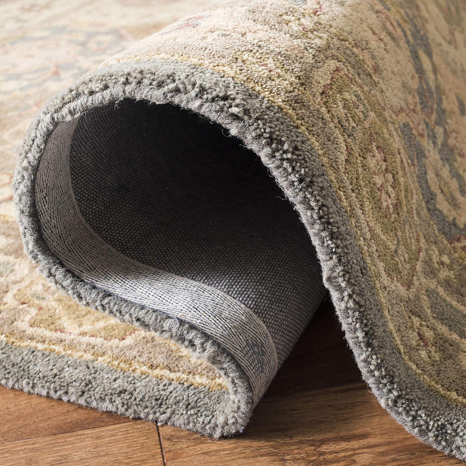 SAFAVIEH Antiquity Augustin Transitional Bordered Wool Area Rug, Multi/Beige, 4' x 6'