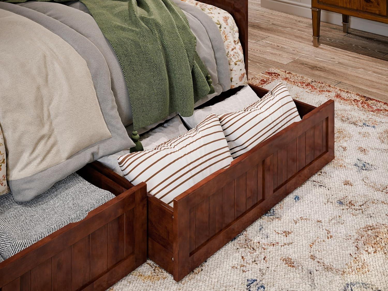 AFI Nantucket Twin Wood Daybed with Set of 2 Drawers in Walnut