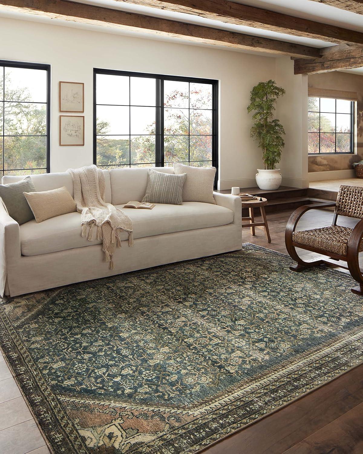 Banks I Rug by Magnolia Home by Joanna Gaines x Loloi - Denim and Clay / 2' x 5'