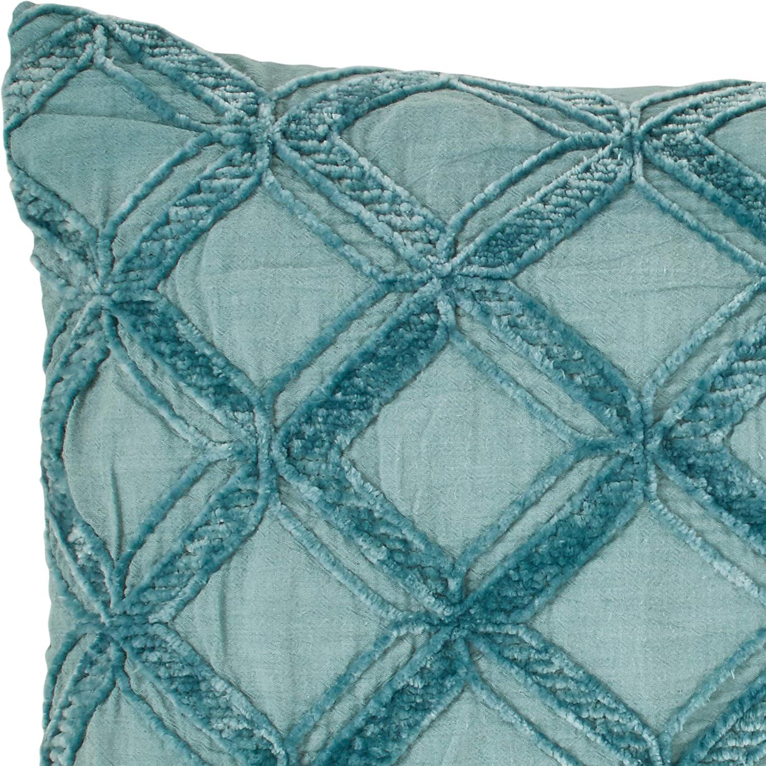 Tommy Bahama Island Essentials Chenille Diamond Blue Throw Pillow