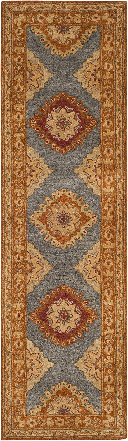 Heritage HG408 Handmade Area Rug - 8'x10' - Blue/Rust - Safavieh