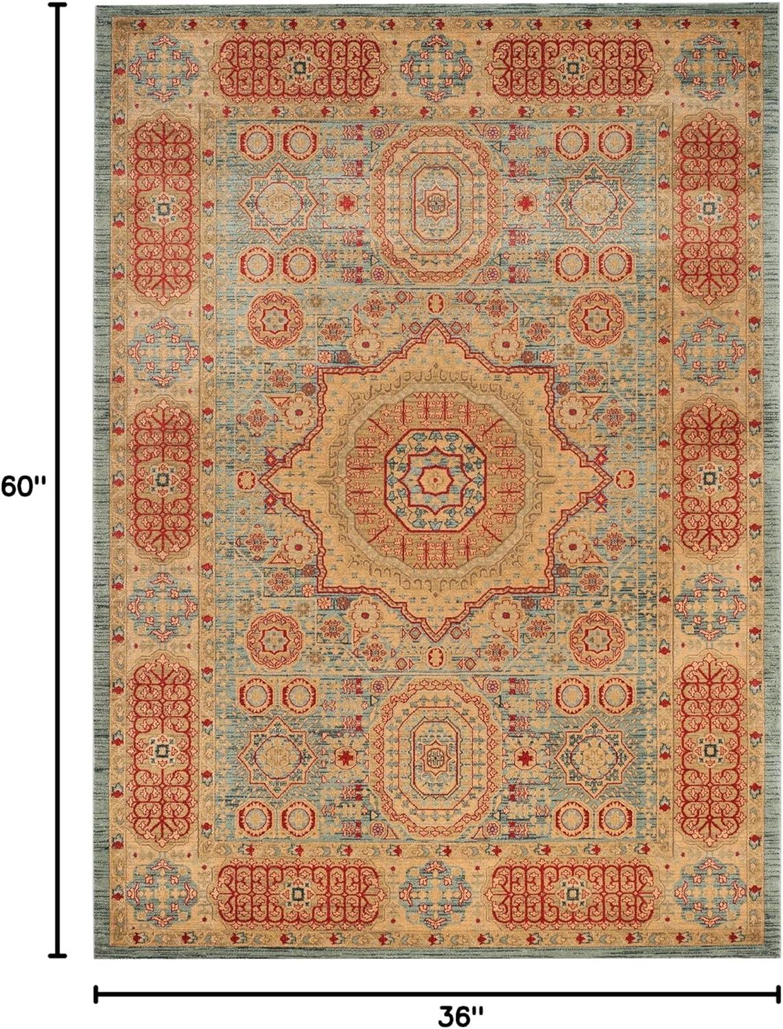 Mahal MAH622 Power Loomed Indoor Accent Rug - Navy/Red - 3'x5' - Safavieh.