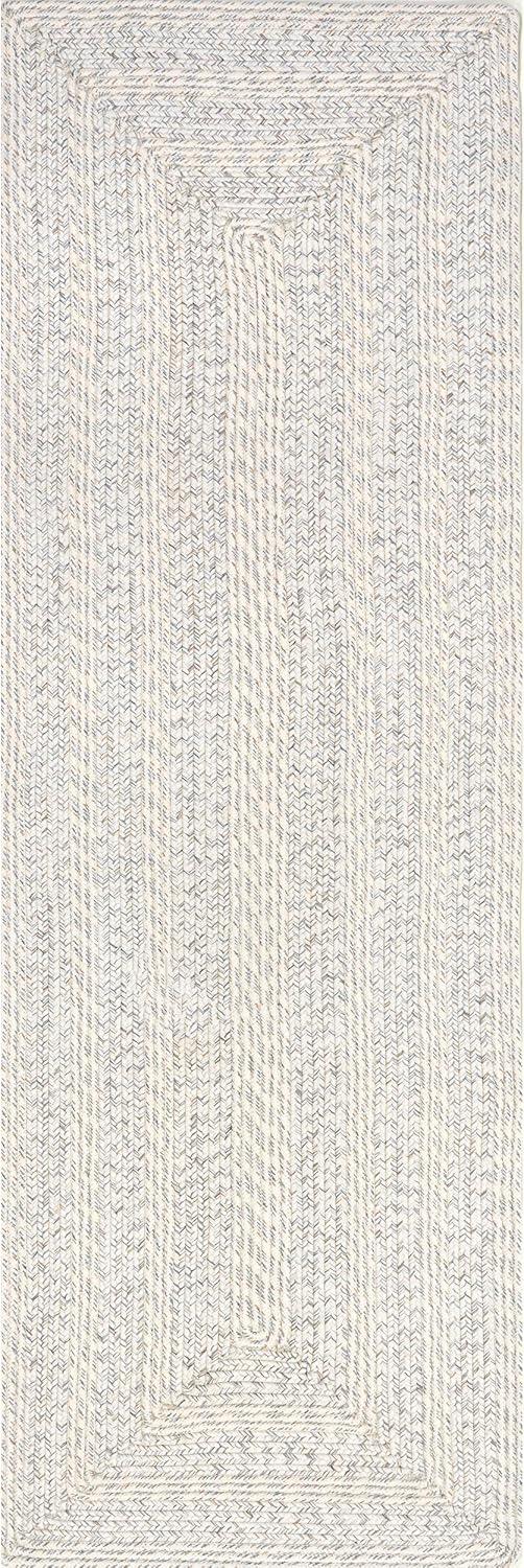 Nuloom Rowan Solid Oval 8x10 Indoor/Outdoor Area Rug for Living Room Patio Deck Front Porch Kitchen, Ivory