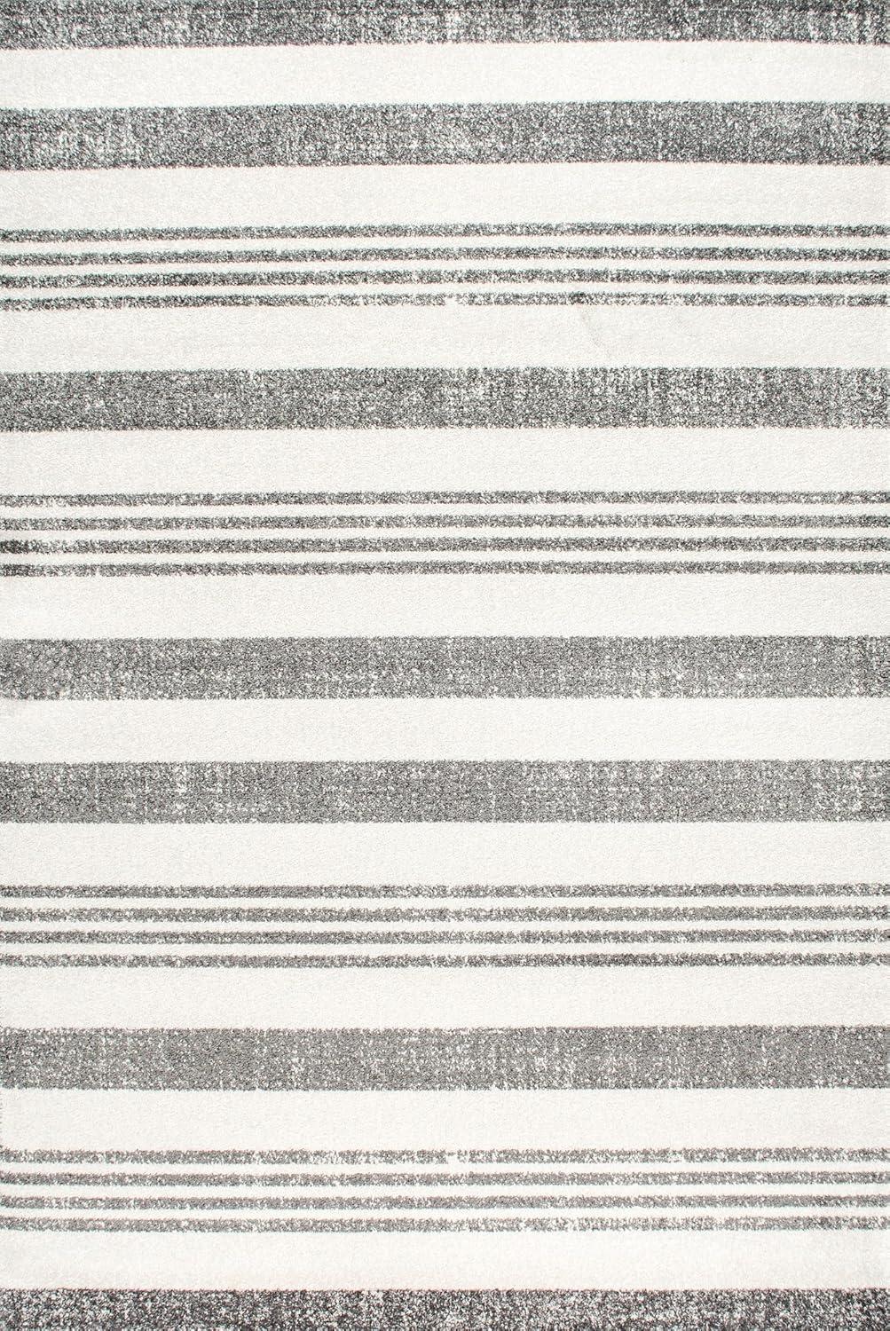 Striped Kelsi Gray Rug - nuLOOM