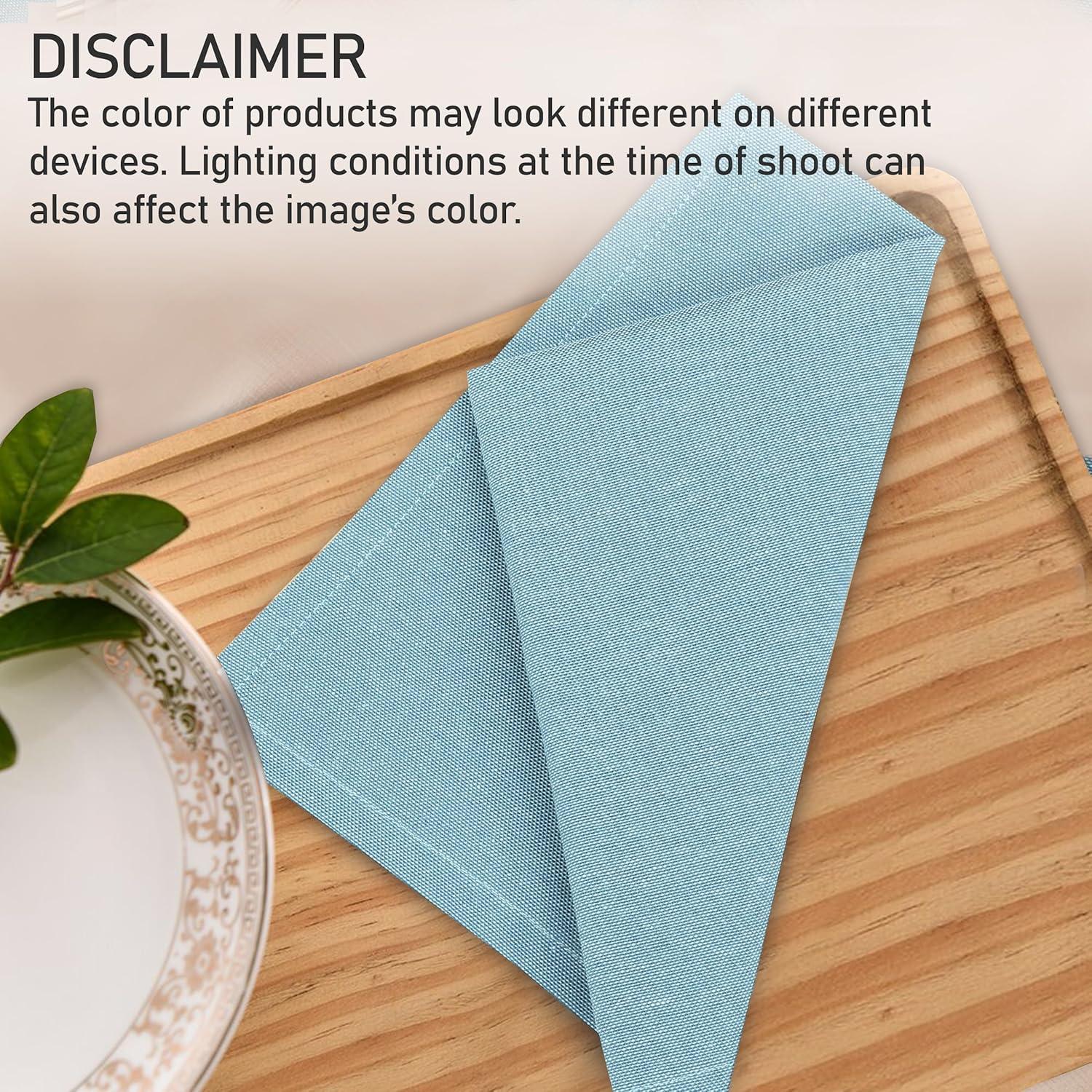 Ruvanti Poly Cotton Square Cloth Napkins Chambray Fabric (Set of 12)