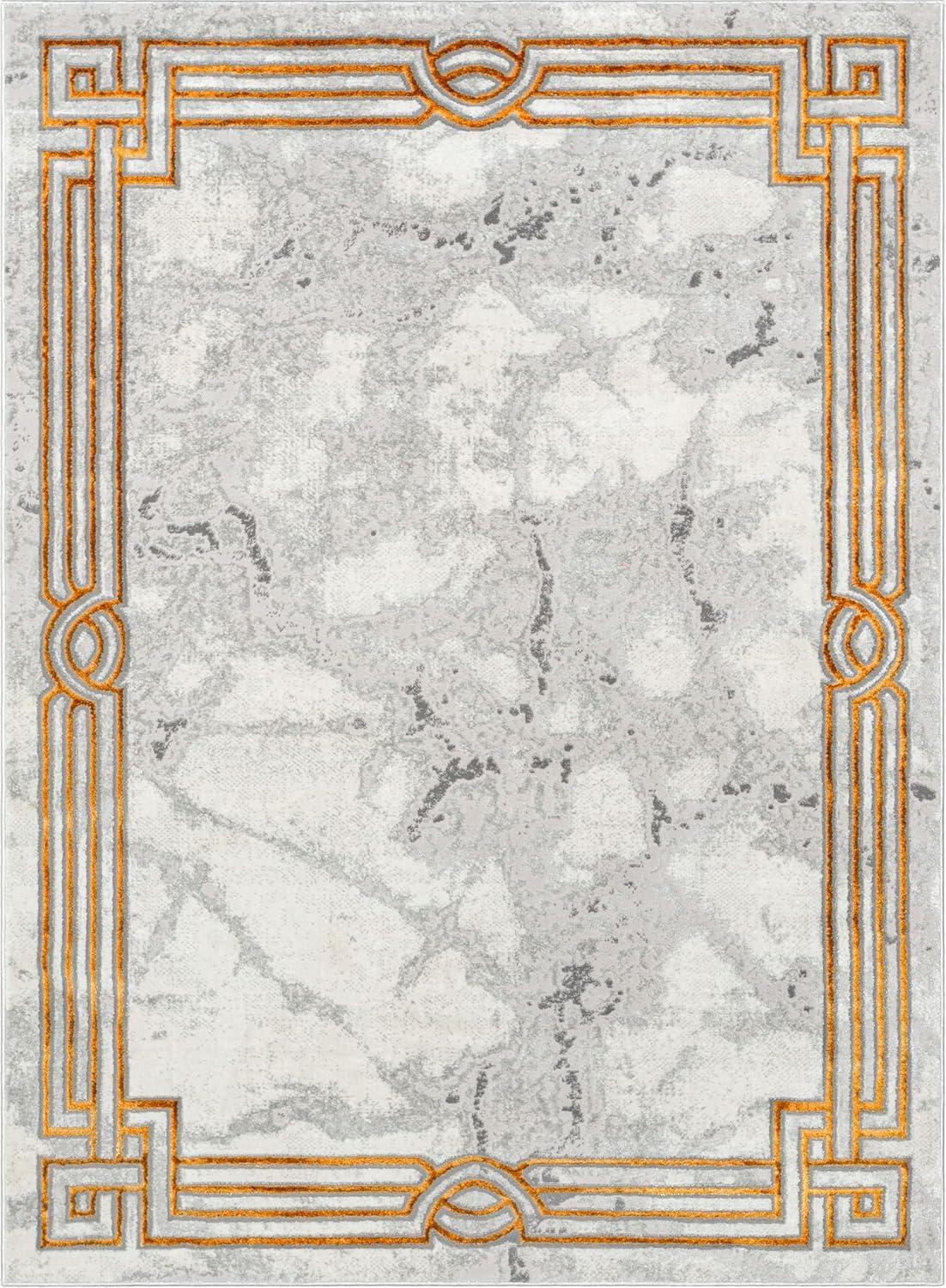 Well Woven Fairmont Ivory Gold Abstract Glam Area Rug