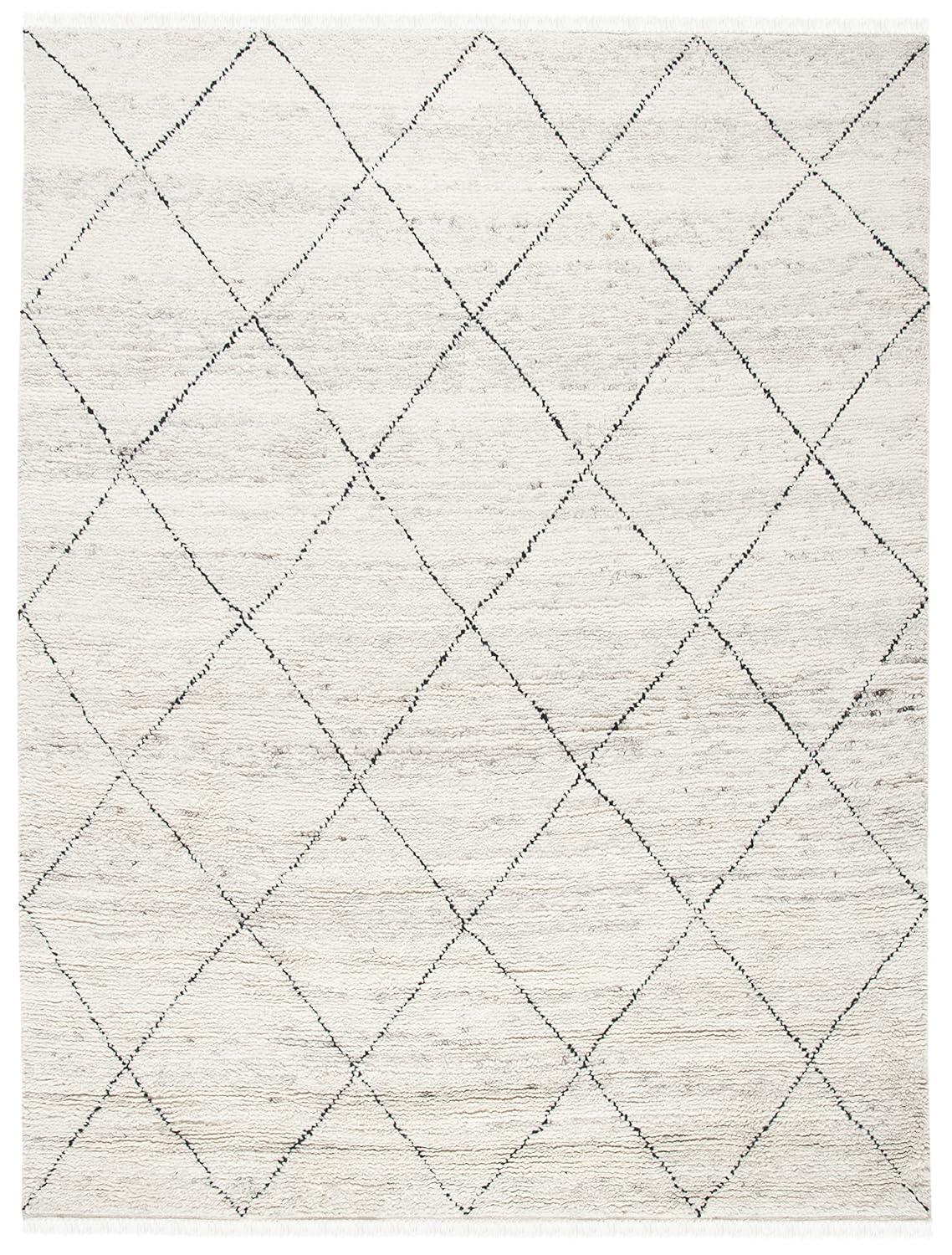 Casablanca CSB543 Hand Knotted Indoor Area Rug - Ivory/Black - 8'x10' - Safavieh