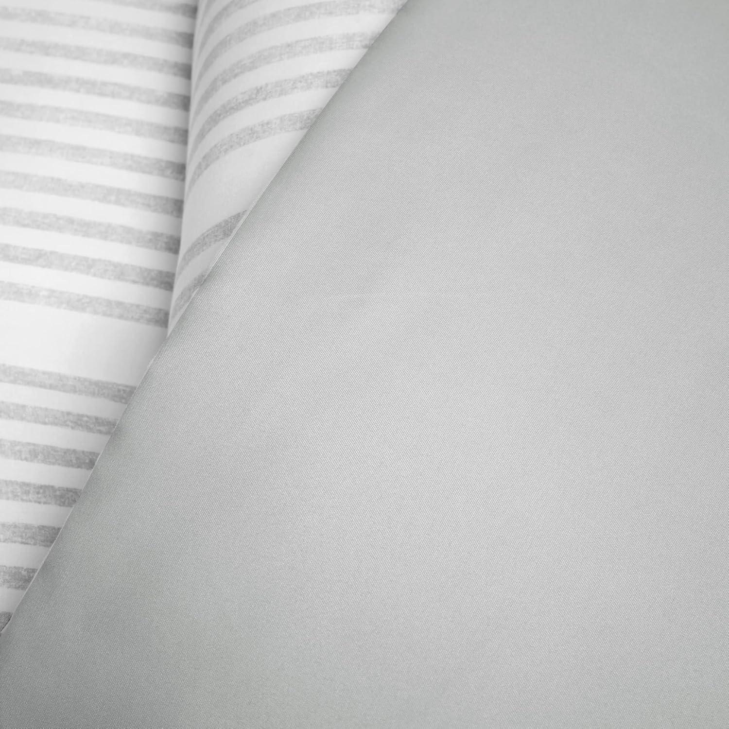 Gray Reversible Full Comforter Set with Silver-Infused Fibers