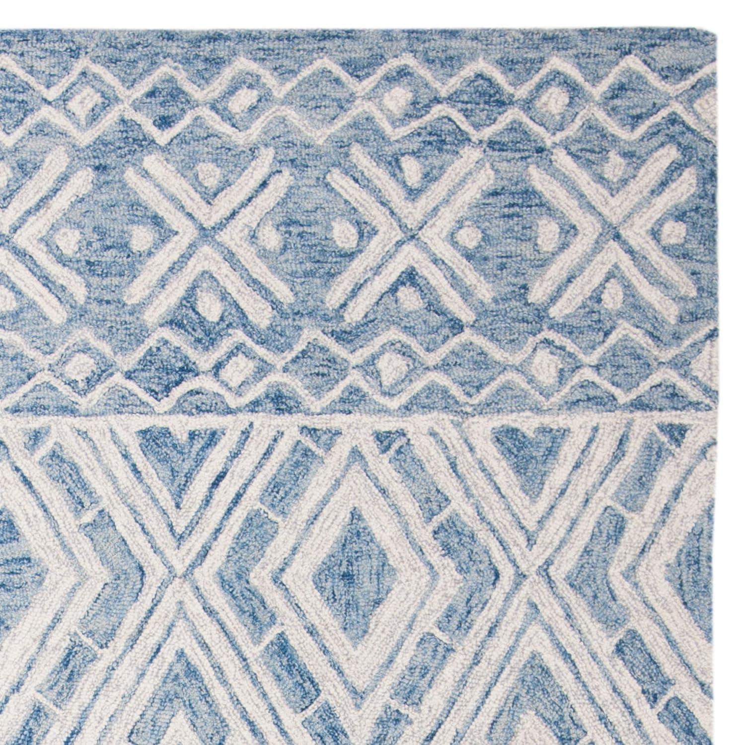 Micro-Loop MLP646 Hand Tufted Indoor Area Rug - Blue/Ivory - 5'x8' - Safavieh