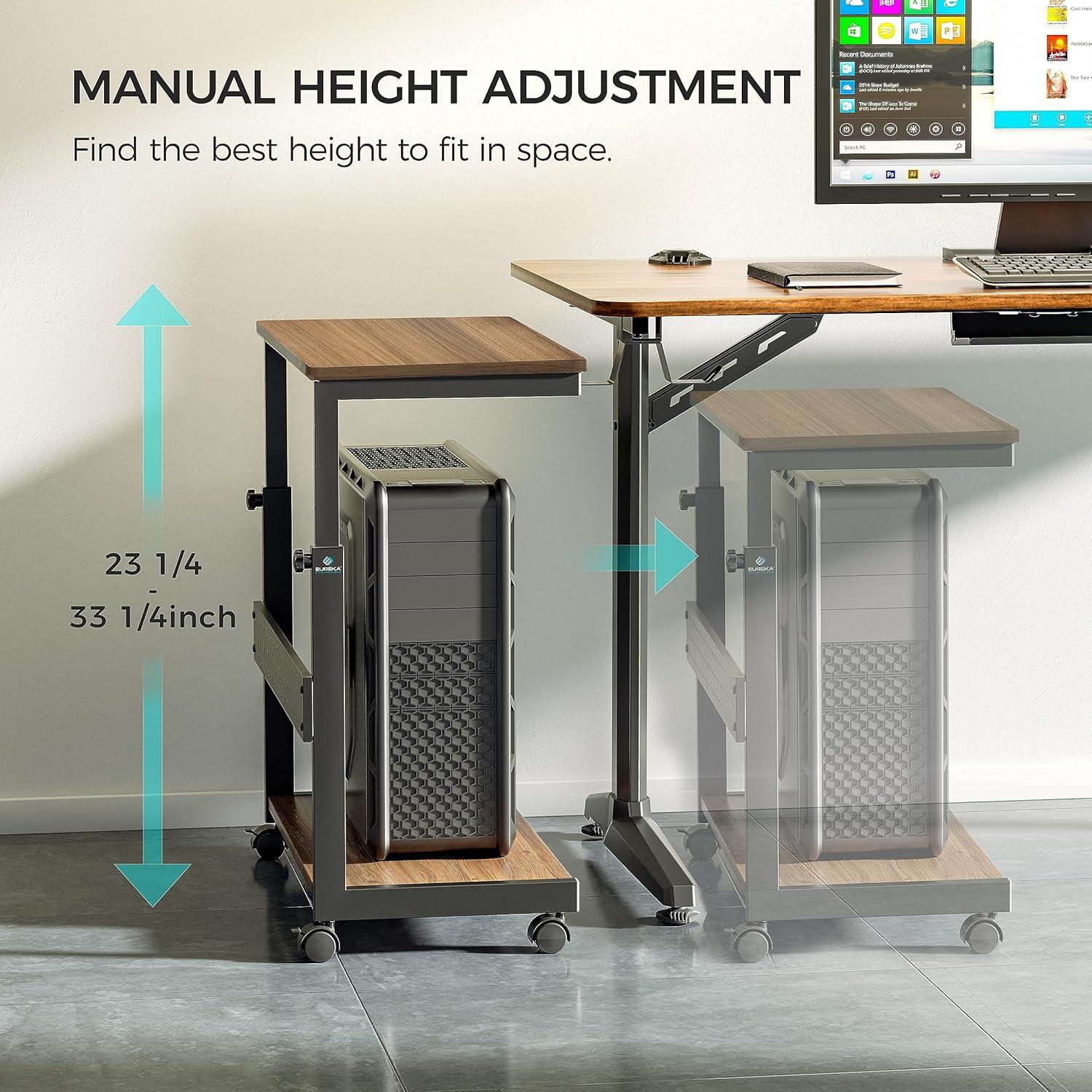 EUREKA ERGONOMIC Mobile Height Adjustable CPU Cart with Mouse Pad