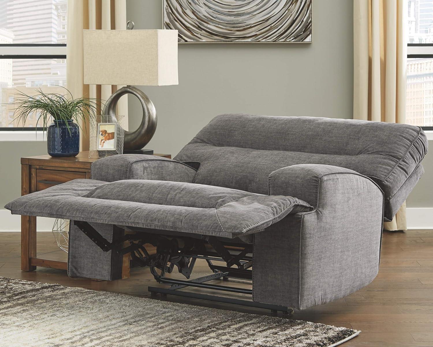 Signature Design by Ashley Coombs Wide Seat Recliner in Charcoal