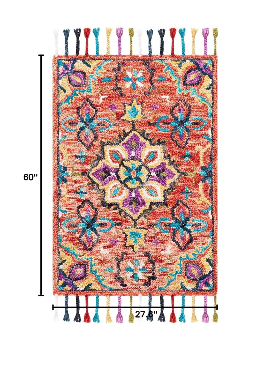 SAFAVIEH Aspen Nikeisha Geometric Floral Wool Area Rug, Red/Gold, 2'3" x 5'