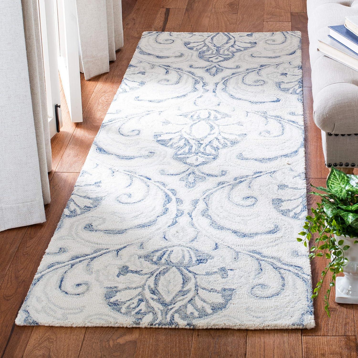 Micro-Loop MLP532 Hand Tufted Runner Rug - Ivory/Blue - 2'3"x9' - Safavieh.